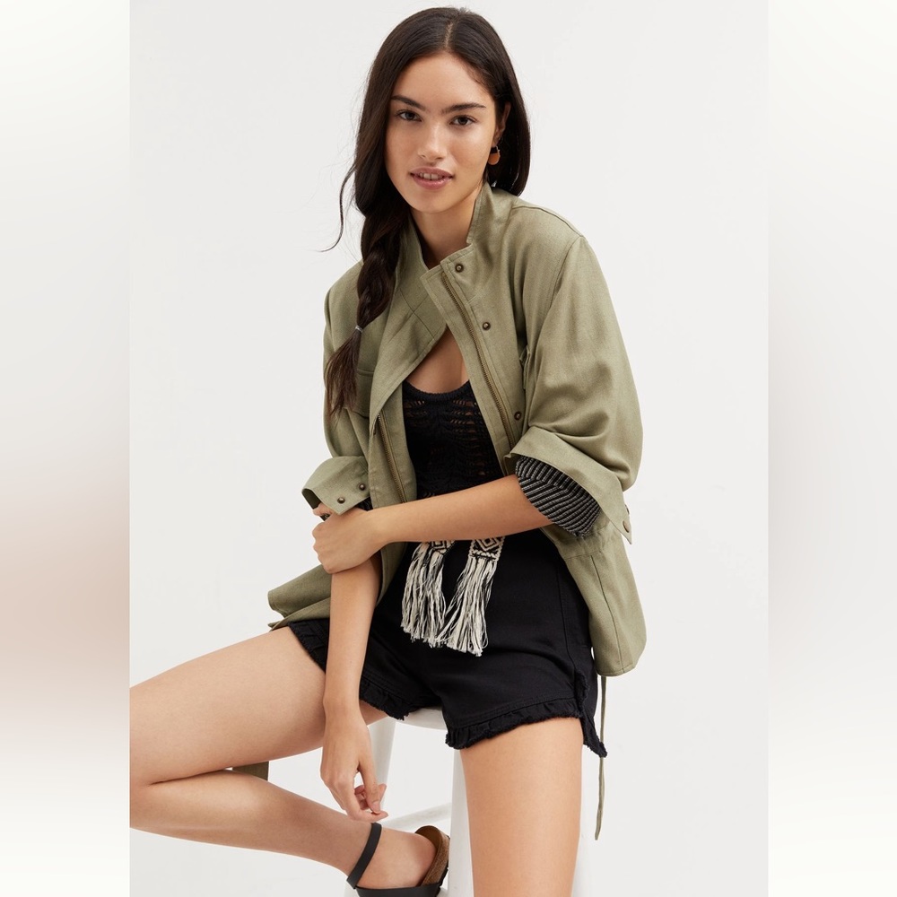 Anthropologie Cartonnier, Tie-Waisted Utility Jacket, Size XS